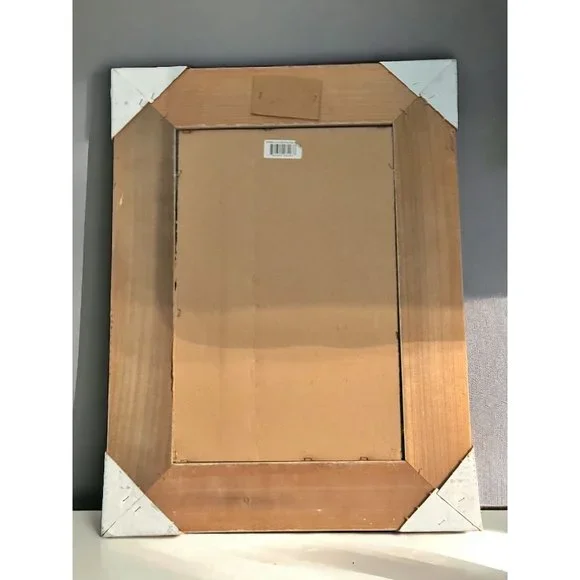 Vintage Fossil Leaves Frame 18”x24” Craquelure Collection Deco Mirror